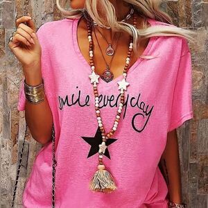 Boho Chic Wood Bead Star Charm Tassel Necklace Long Layering Mala Style Jewelry